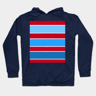 Blue and Red Nautical Wide Stripes Hoodie